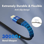 3 Pack iPhone Charger 10FT Long USB to Lightning Cable Fast Charging Cord - Image 7
