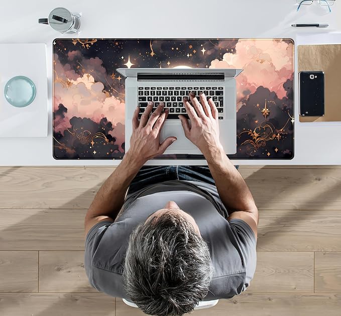 Pink Black Clouds Desk Mat XXL Large Extended Gaming Mouse Pad Celestial - Image 5
