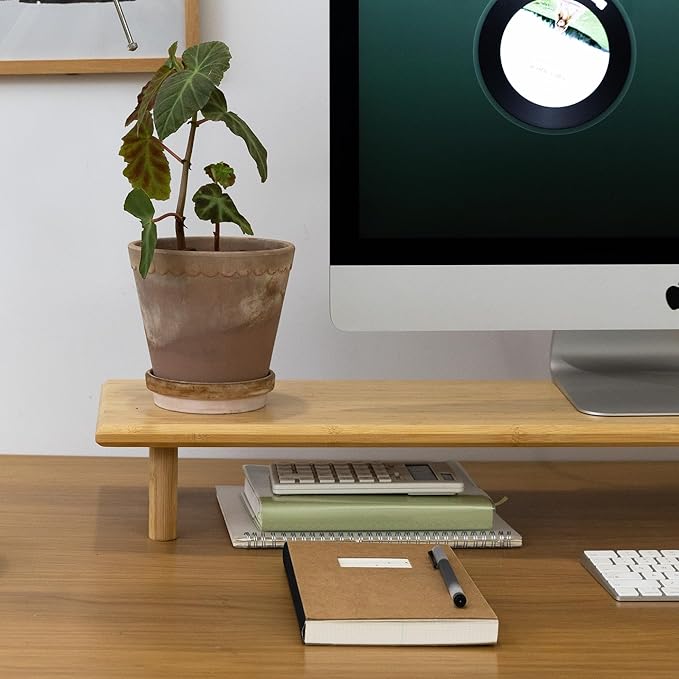 Bamboo Dual Monitor Stand Riser - Image 4