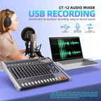 Pro DJ Mixer 12-Channel Audio Console - Image 8