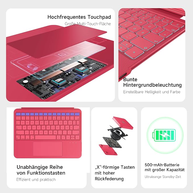 HOU Rotatable Keyboard Case for iPad Air 11, Magnetic Detachable Case - Image 3