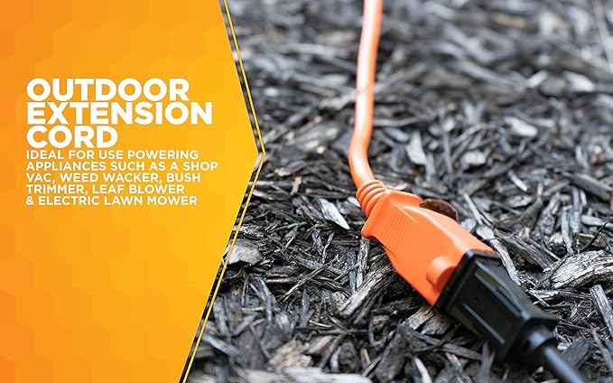 Southwire Woods 50ft Outdoor Extension Cord – Bright Orange, 16/2 Two-Prong – - Image 5