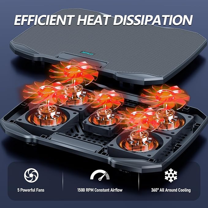 AIMIUZI Laptop Cooling Pad for Computer Laptop Cooler for 12-15.6 Inch Notebooks - Image 2