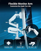Dual Monitor Arm for 13-49 Inch Ultrawide Screens, Heavy Duty Monitor Mount for - Image 4