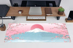 Aesthetic Japanese Cherry Blossom Desk Mat Cute Pastel Blue Color XL Sakura - Image 5