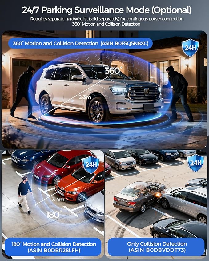 4K Dash Cam Front and Rear STARVIS 2 IMX675 & IMX307 Dual HDR, Car Camera - Image 8