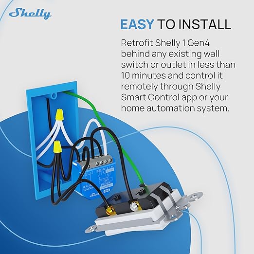 Shelly 1 Gen4 | Wi-Fi, Zigbee & Matter Smart Relay Switch - Image 5