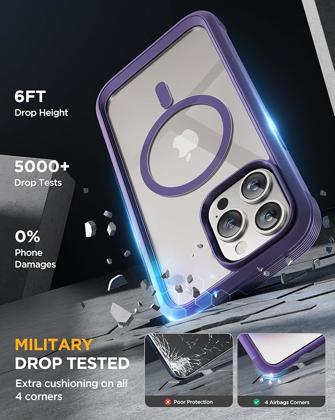 Miracase Magnetic for iPhone 15 Pro Max Case 6.7'' Full-Body Drop Proof Phone - Image 4