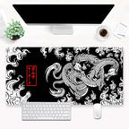 Black and White Mouse Pad Extra Large Gaming Mousepad XL Dragon Desk Mats by Cindasun