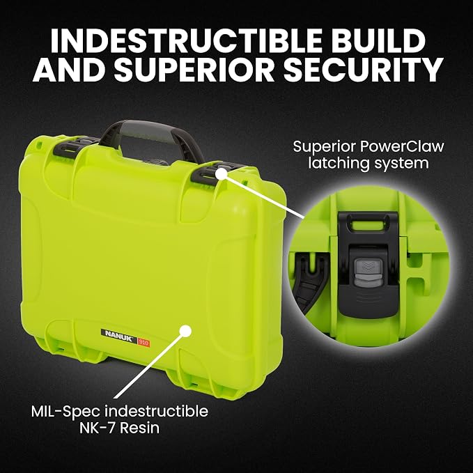 NANUK 910 Hard Case with Customizable Cubed Foam, IP67 Waterproof, Dustproof - Image 2