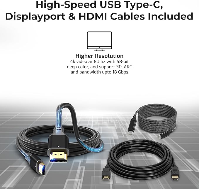 WD22TB4 Dell Docking Station Thunderbolt 4 Dock, 180W AC Adapter, HDMI Cable - Image 5