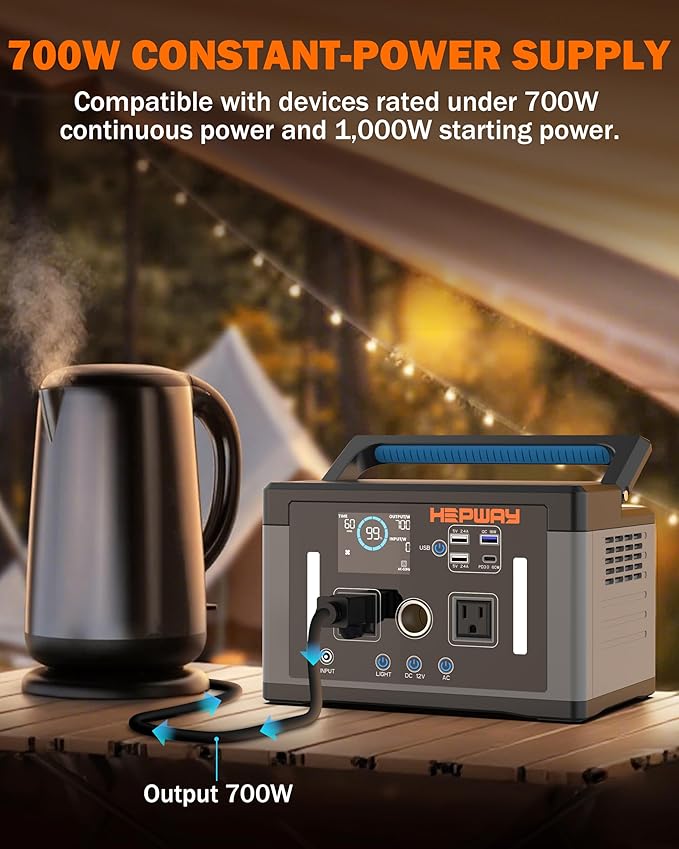 Portable Power Station 700W, 577Wh Solar Generator Surge 1000W Pure Sine Wave - Image 3