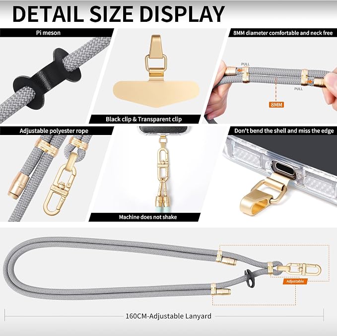 Adjustable Anti-Theft Phone Lanyard - 8mm Mountain Climbing Rope Neck & - Image 7