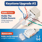 Everest 45° Angled RJ45 Cat6 Keystone Jacks 10-Pack in Light Almond - Image 4