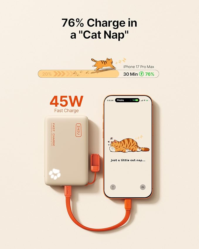INIU 45W Fast Charging Portable Charger, 40% Smaller 10000mAh - Image 2