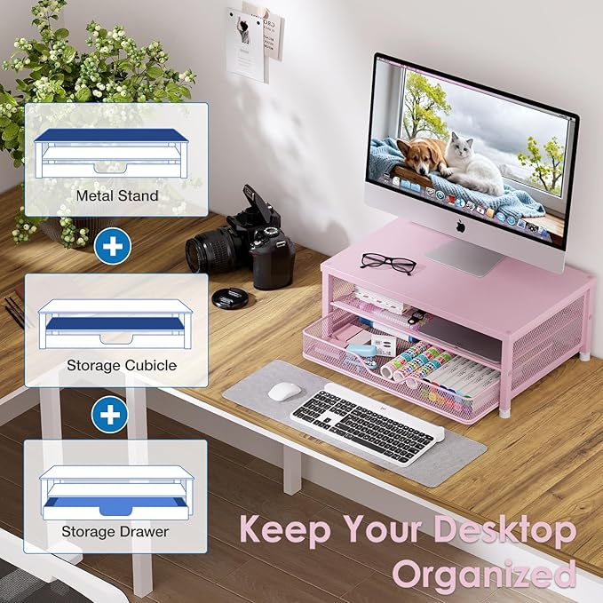 Desk Organizers and Accessories, 2-Tier Computer Monitor Stand Riser - Image 5