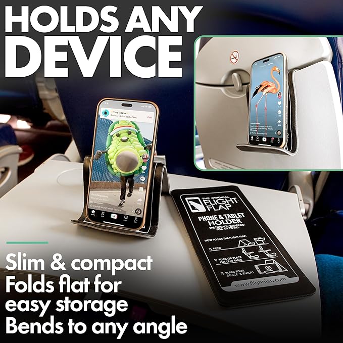 Airplane Phone Holder, Flexible Cell Phone Holder, Folding Cellphone Stand - Image 3