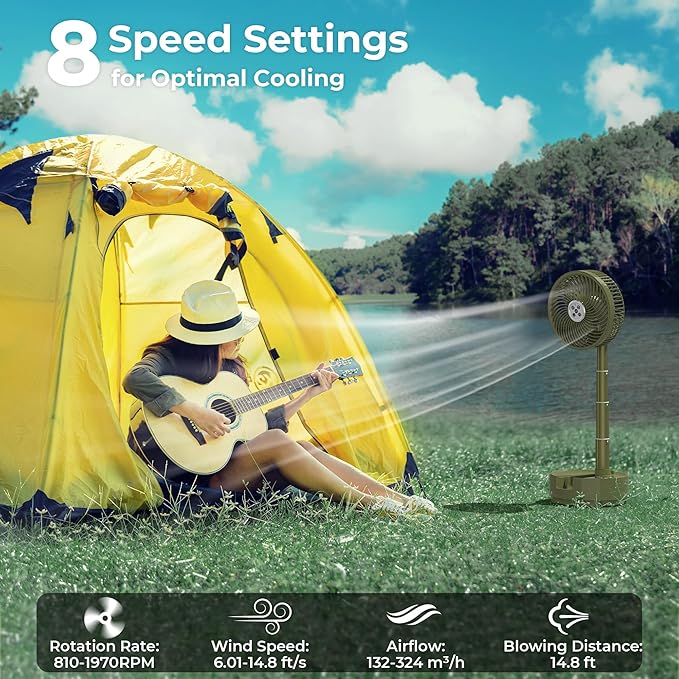 20000mAh Battery Operated Camping Fan - Image 3