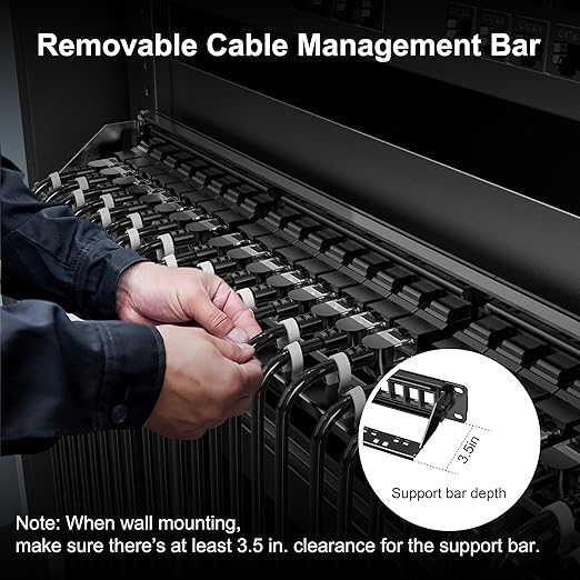 Jadaol 24 Port Patch Panel Rackmount or Wall Mount 19-Inch, 1U Cat6 Network - Image 3
