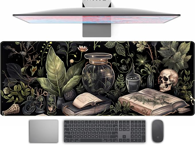 Dark Academia Desk Mat Mouse Pad XL Extended Large Gaming Desk Pad Mousepad by TENG+DA+QING
