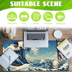 Desk Mat, Japanese Sea Wave Large Gaming Mouse Pad - Image 3