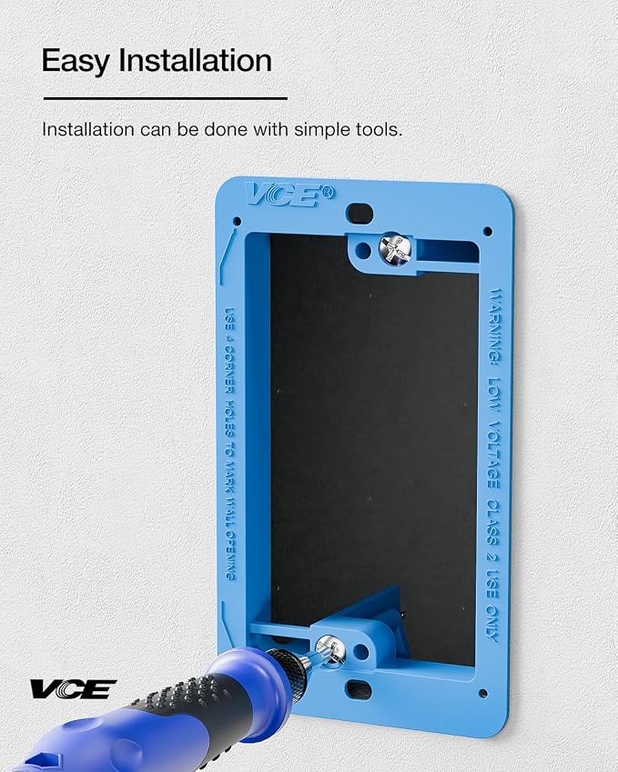 VCE Low Voltage Mounting Bracket Single Gang Wall Plate, Flush Low Voltage Box - Image 3