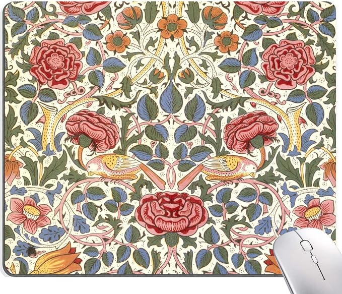Mouse Pad, Floral Mouse Pad, Square Mouse Mat Waterproof Mousepad Non-Slip by SANWUMIAN