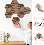 Mollywell Hexagon Acoustic Panels, Walnut TW4, 12 Pack |Wood Veneer|High - Image 6