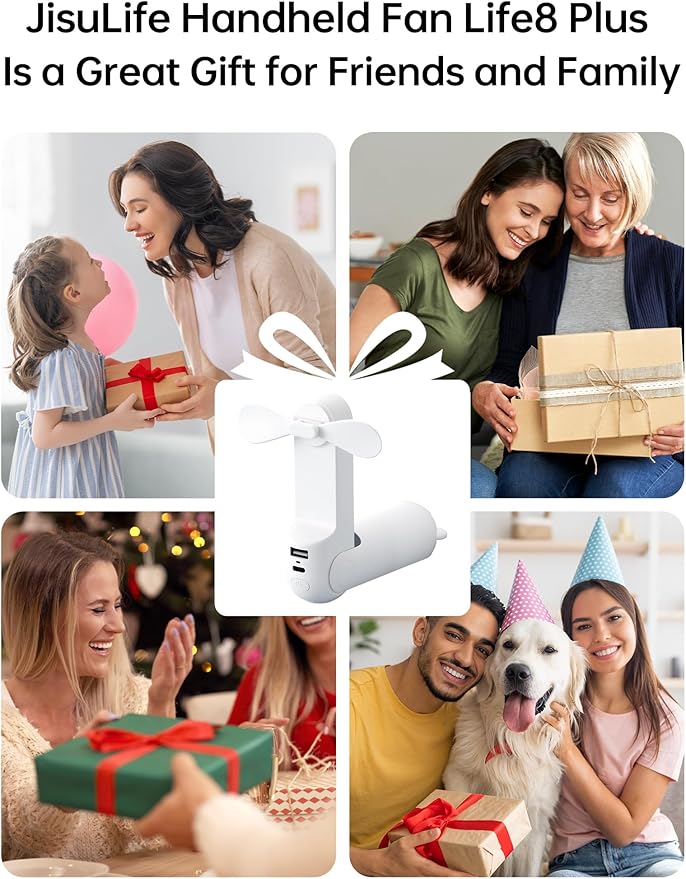 JISULIFE Handheld Fan with 4500 mAh Powerbank Max 37 Hours Runtime, Pocket - Image 8