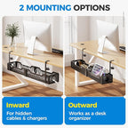 25" Extra Large Under Desk Cable Management, Cinati Wire Organizers No Drill - Image 6