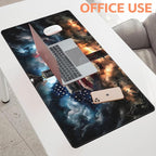 Mouse Pad Large A Cross with an Eagle Non-Slip Game Desk Mat with Stitched Edge - Image 5