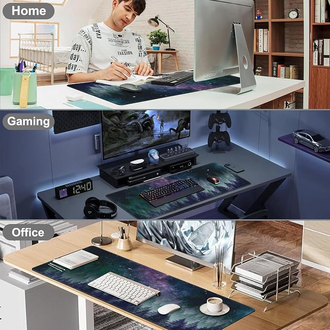 Mouse Pad, Large Galaxy Space Forest Desk Mat, Extended Non-Slip Gaming - Image 7