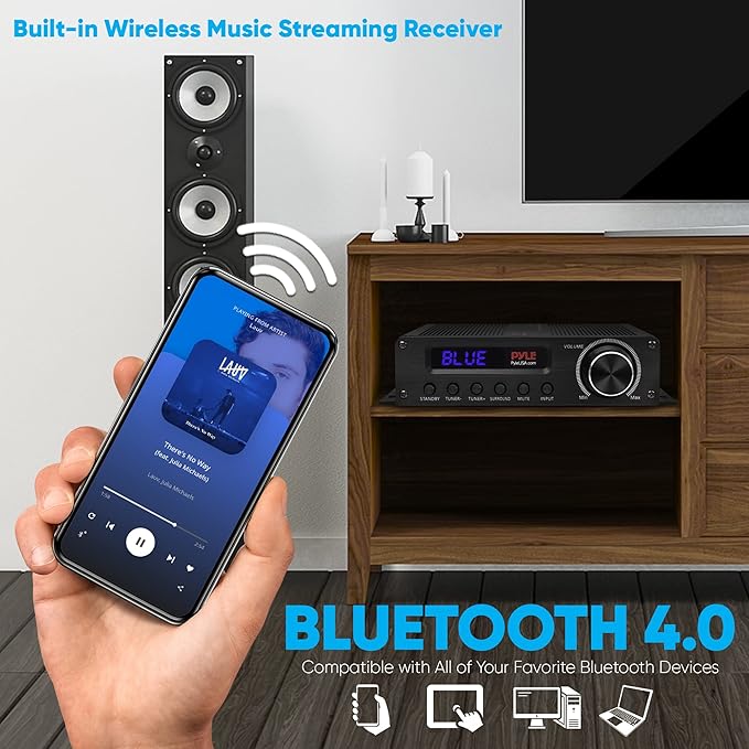 Pyle Wireless Bluetooth Home Audio Amplifier - 100W 5.1 Channel Home Theater - Image 4