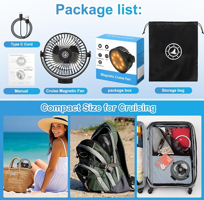 Magnetic Cruise Fan with 12000mAh Battery - Image 7