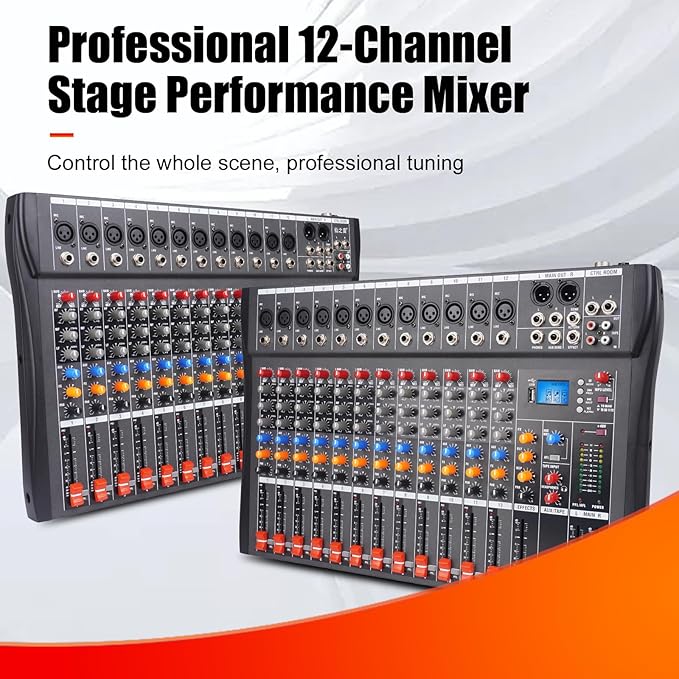 GX12 Professional Sound Board Console 12 Channel Mixer Interface Digital USB - Image 2