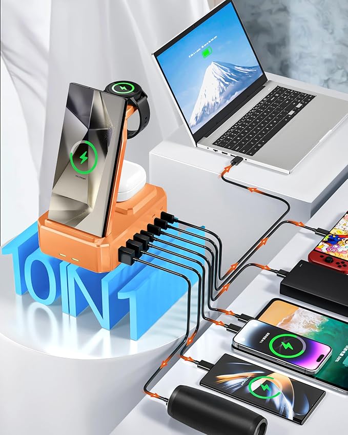 300W Wireless Charger for Samsung, Zutspzss 10 in 1 Wireless Charging Station - Image 6