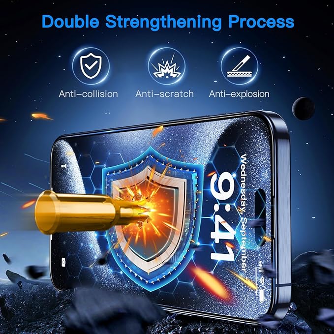 Uyiton Anti-Blue Light for iPhone 15 Pro Max Screen Protector - Image 5