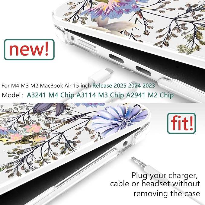 TWOLSKOO Compatible with M4 MacBook Air 15 inch Case 2025-2023 Released Model - Image 3