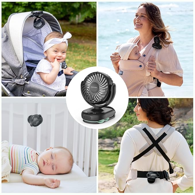 Momcozy Portable Fan with Clip | 4-Speed Mini-Fan - Image 4