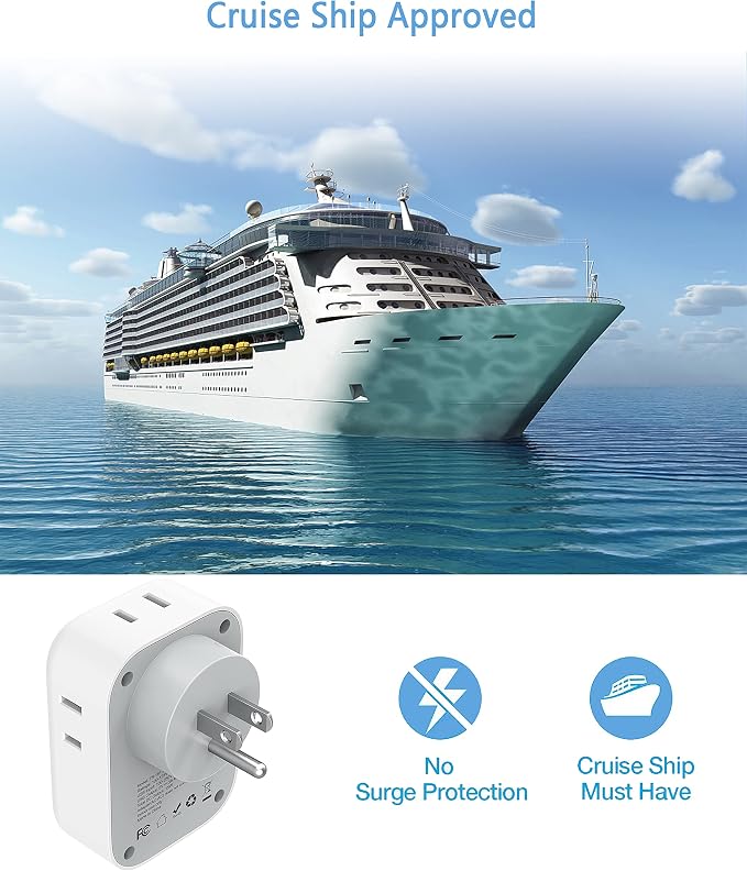 USB Wall Charger, TESSAN Wall Plug Adapter Outlet Extender, 3 Charger Block - Image 5