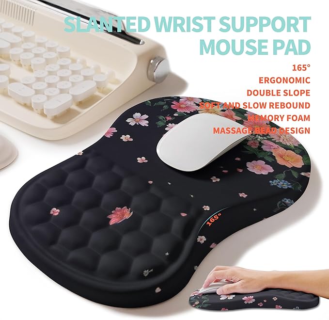 2-in-1 Ergonomic Set, Wave Rise Keyboard Wrist Rest and Massage Bulge Slope - Image 3