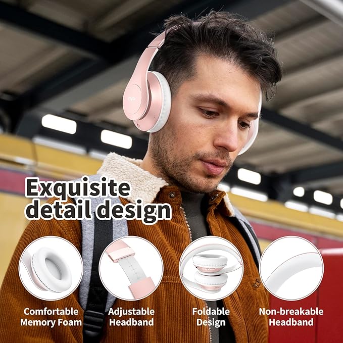 Uliptz Wireless Bluetooth Headphones, 65H Playtime, 6EQ Sound Modes, HiFi - Image 4