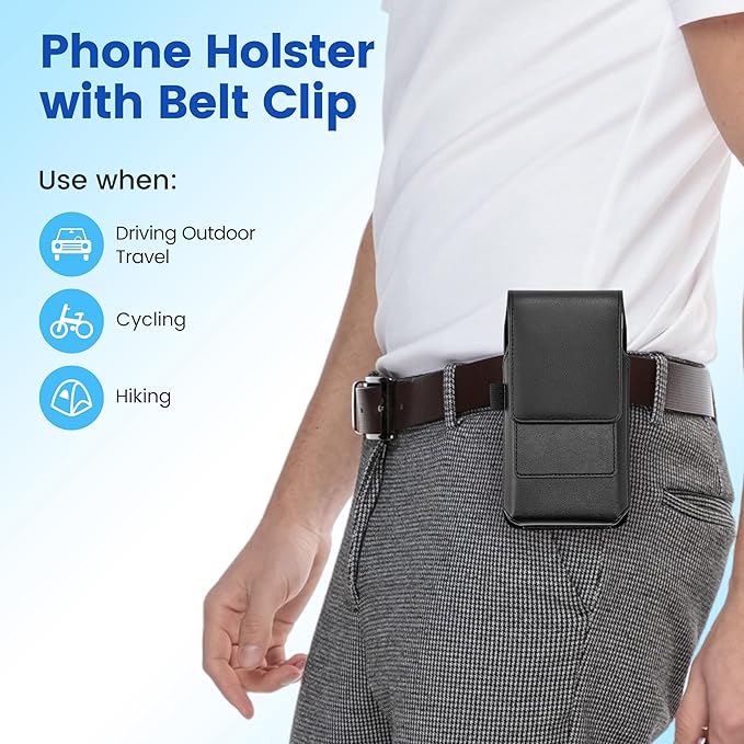 Mopaclle Phone Holster with Rotating Belt Clip, Rugged Cell Phone Belt Holder - Image 6