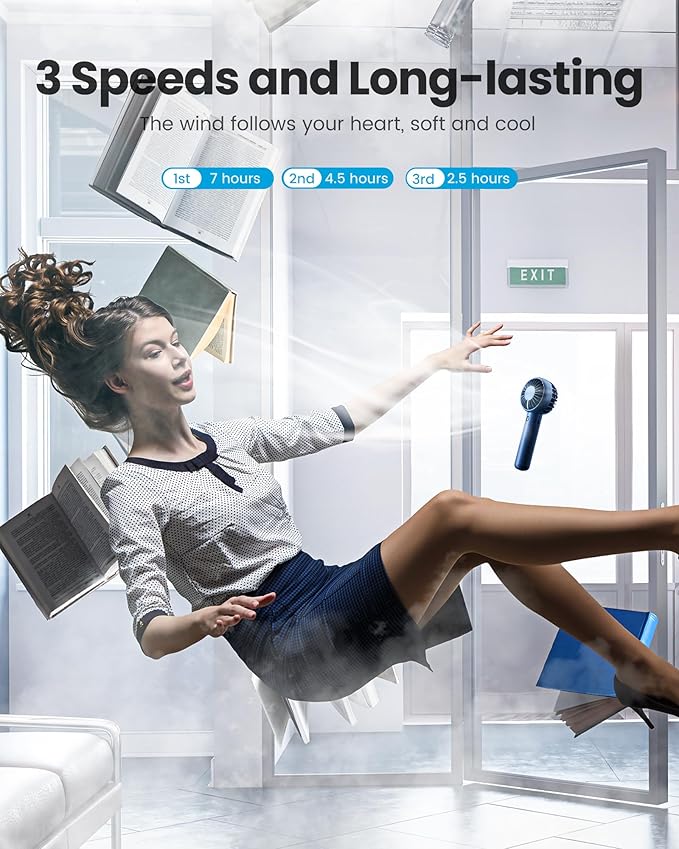 Gaiatop Mini Portable Fan, Cute Design, Powerful Wind, Handheld and Desktop - Image 5