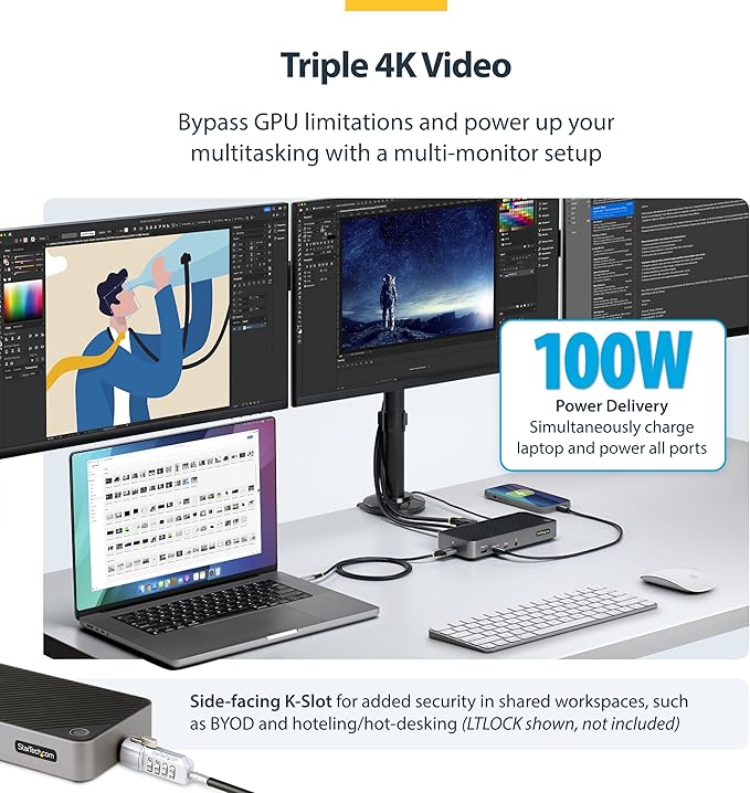 StarTech.com USB-C Triple Monitor Docking Station - Image 3