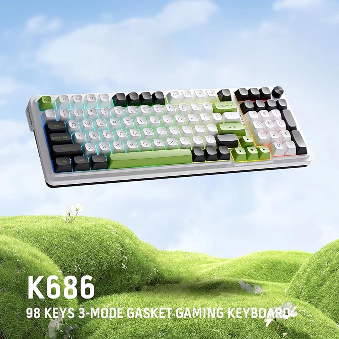 Redragon K686 PRO 98 Keys Wireless Gasket RGB Gaming Keyboard, 3-Mode PBT - Image 8