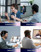 USB Headset with Microphone for PC-Wired Noise Reduction Office Headset work - Image 8