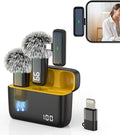Wireless Microphone for iPhone Android Lav Mic USB C Lavalier Microphone Type C by NPTCL