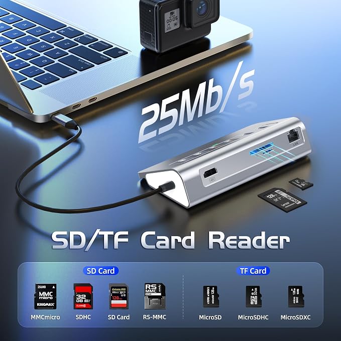 USB C Hub Ethernet, 10Gbps USB Docking Station 10-in-1 - Image 8
