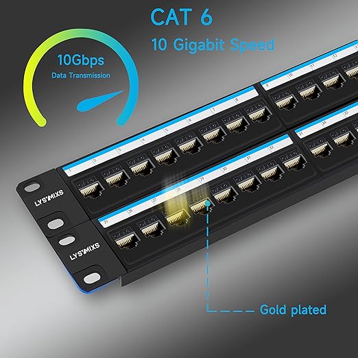 Cat6 Patch Panel 48 Port with Keystone, RJ45 Network Panel 19 Inch, Punch Down - Image 6